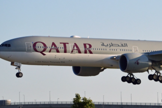 Qatar Airways landing at Doha