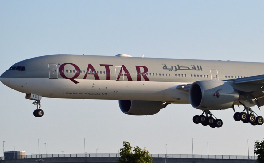 Qatar Airways landing at Doha