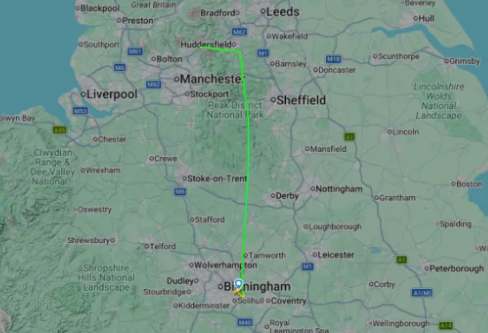 Crash - Greater Manchester © FlightRadar24