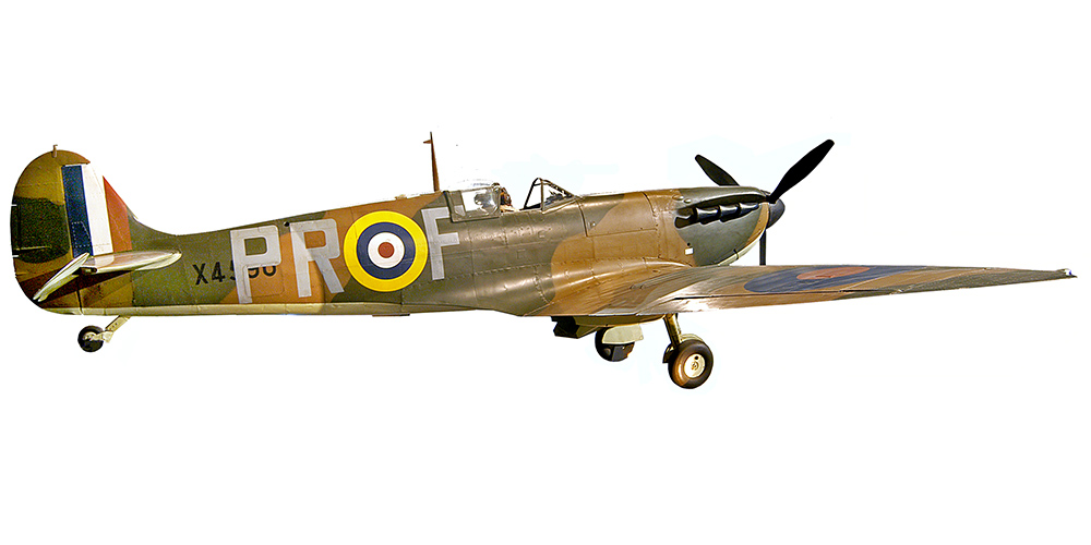 Supermarine Spitfire against a white background.