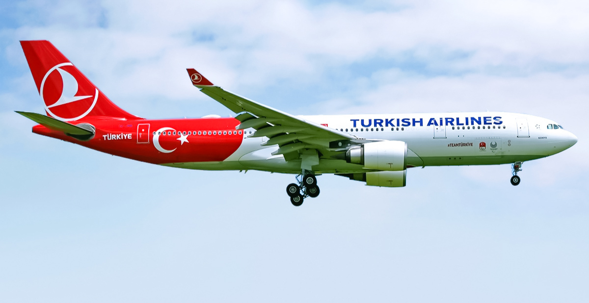 Turkish Airlines Airbus A330-203 in flight 