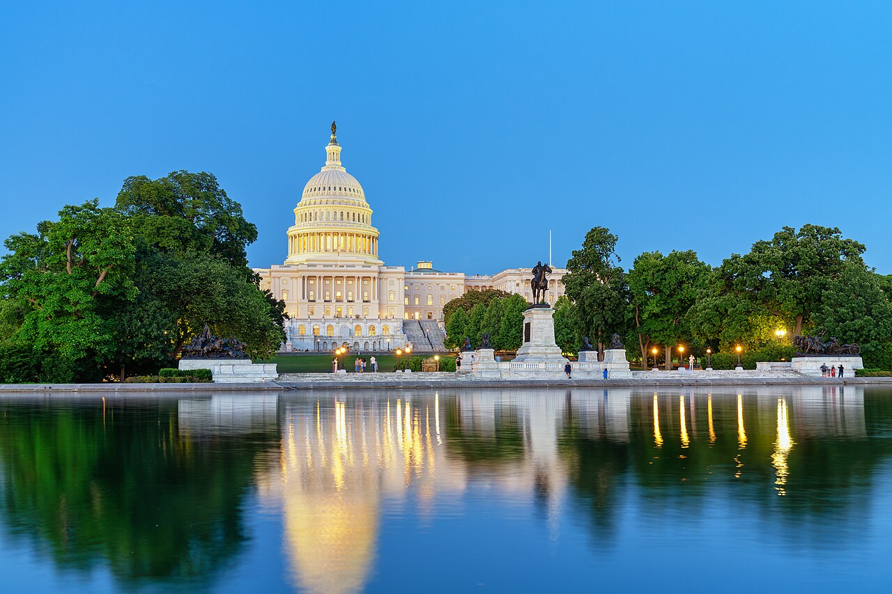 The U.S. Capitol, where lawmakers are considering the Aviation Funding Solvency Act for air traffic controller pay.
