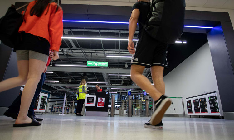Passengers embarking on a journey in Aberdeen Airport 