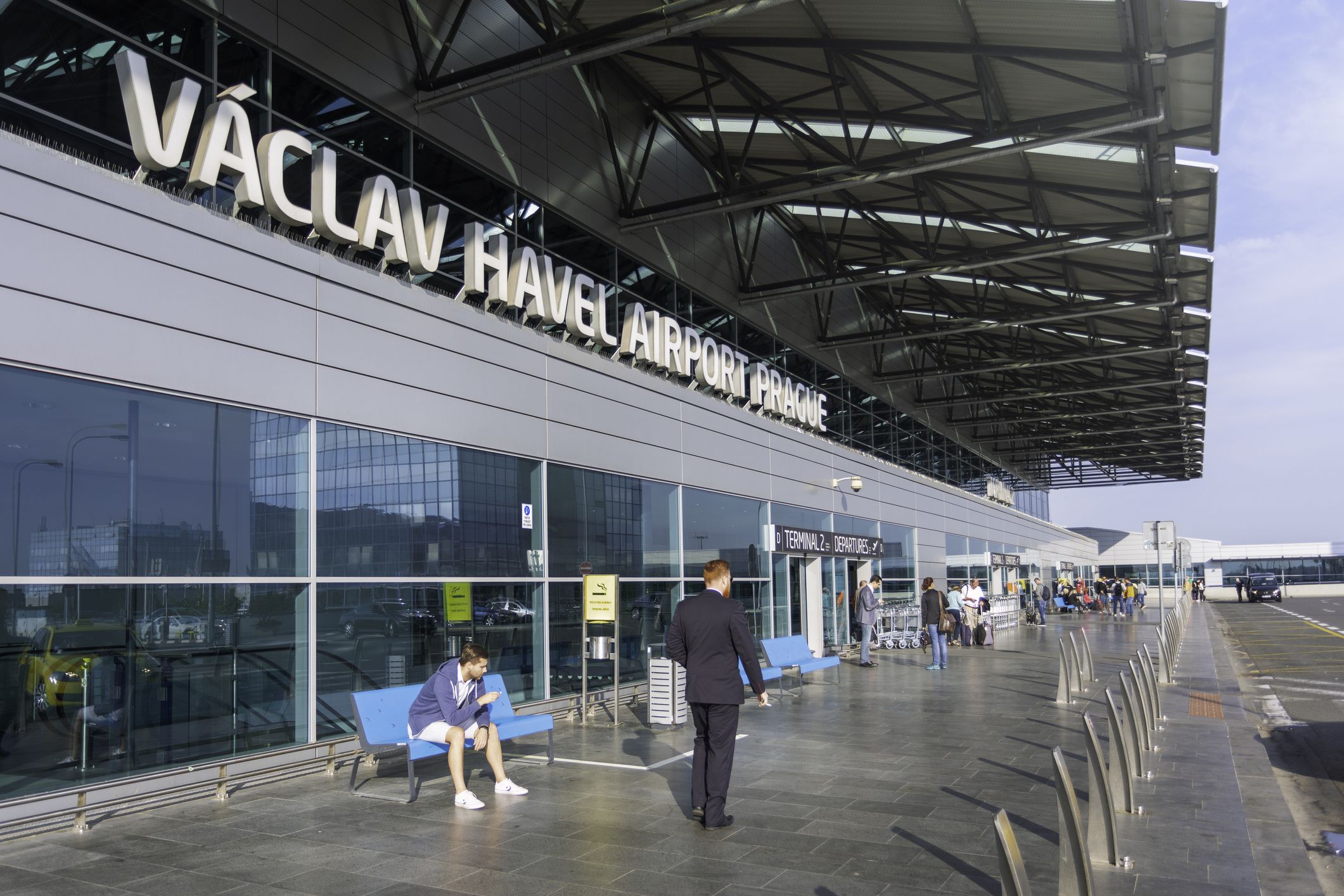 An exterior view of Václav Havel Airport Prague (PRG), Czech Republic.