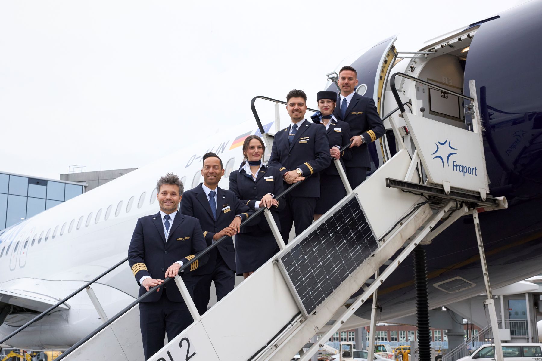 An image of Lufthansa City Airline crew members and pilots