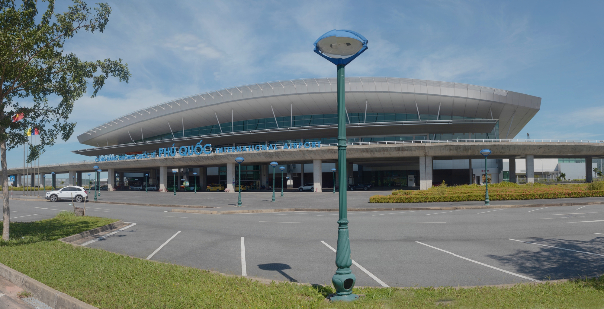 An exterior view of Phu Quoc international airport (PQC) Vietnam