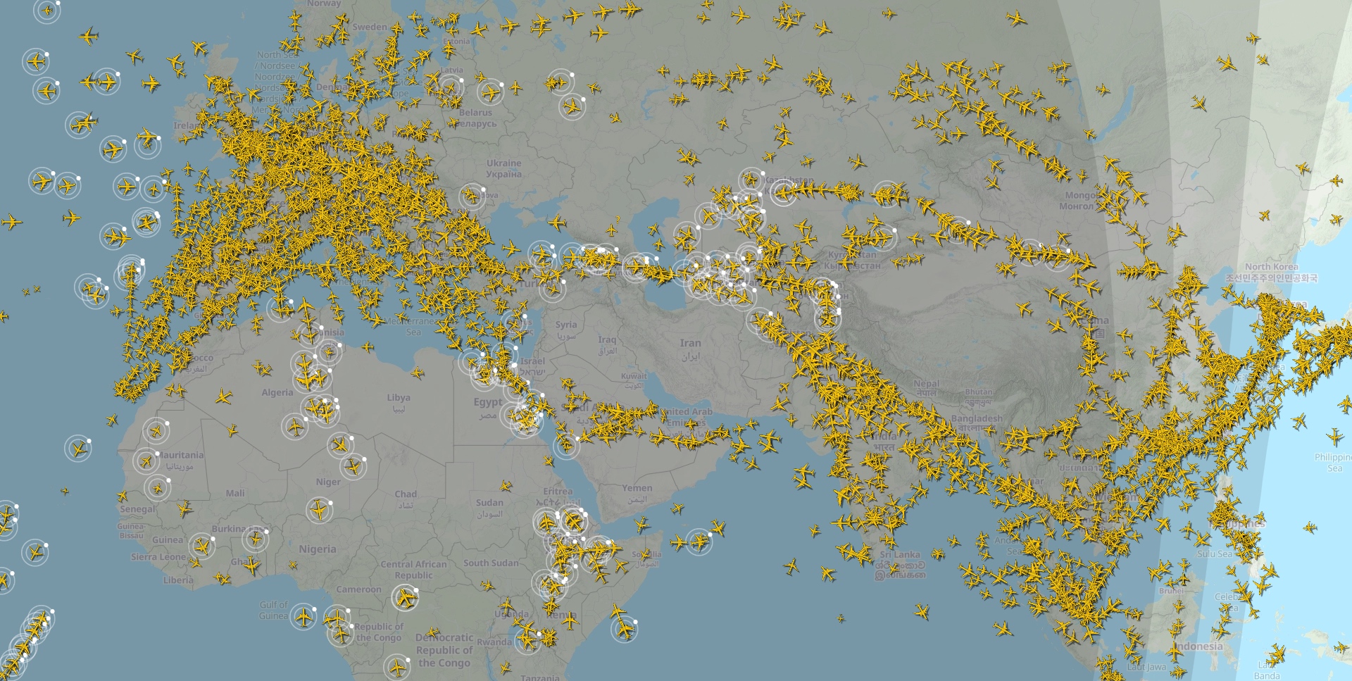 Iran Airspace Map from Air Nav Systems 