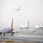 Airport during the blizard