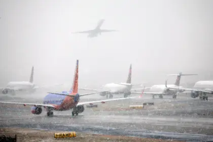 Airport during the blizard