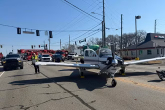 Aftermath of emergency crash landing in Georgia
