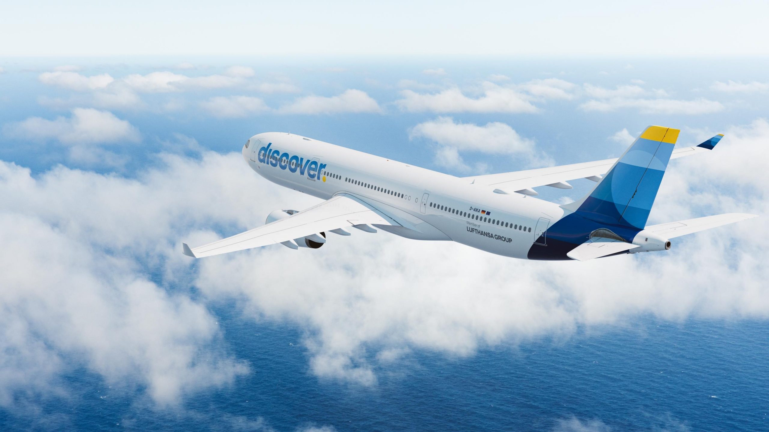 An Airbus A330 aircraft belonging to Discover Airlines, the Lufthansa Group's leisure carrier.