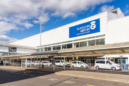 Glasgow, Scotland - An exterior view of Glasgow Airport's main building, on a sunny day in August. ©George Clerk