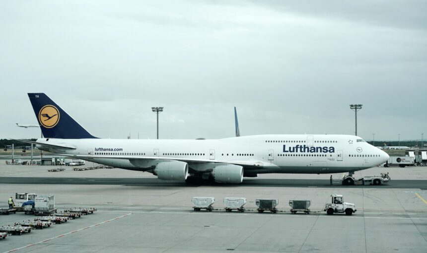 Lufthansa aircraft in Frankfurt, Germany