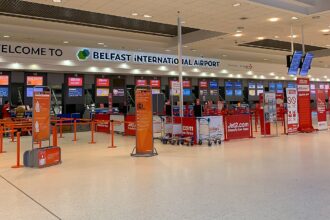This image shows the check-in hall in the airport