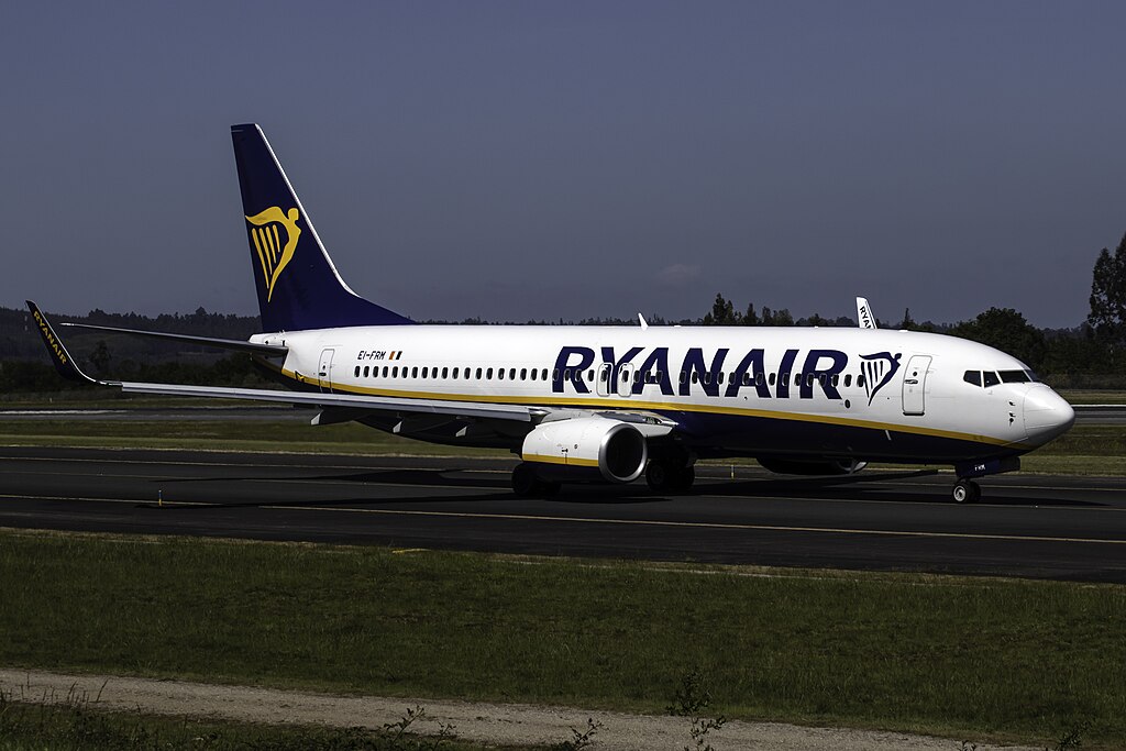 This image depicts an aircraft in the runway