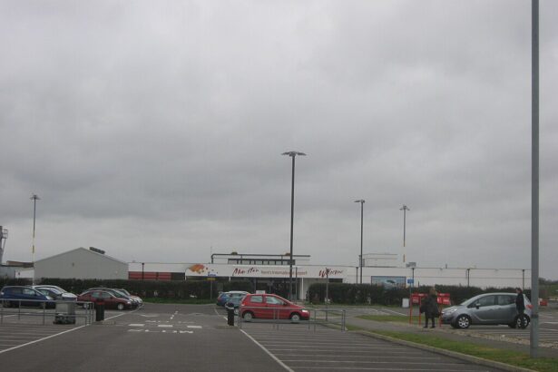 This image depicts an international airport