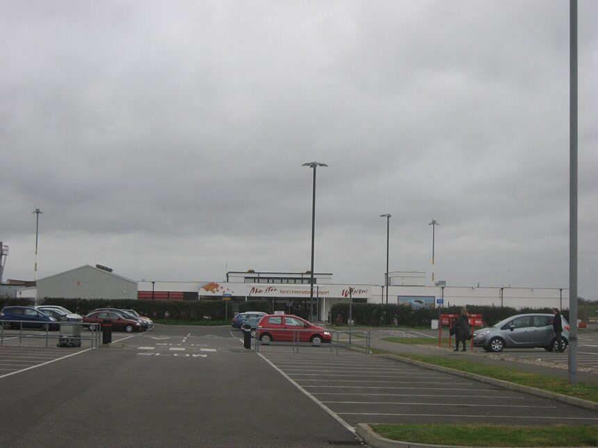 This image depicts an international airport