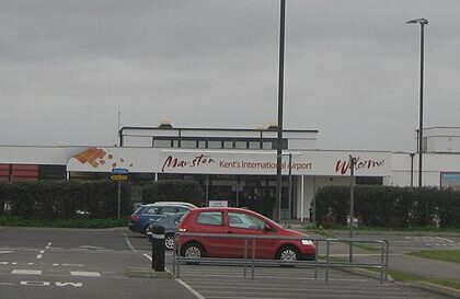 This image depicts an international airport