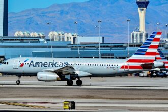 American Airline A320-232 at Las Vegas McCarran International Airport