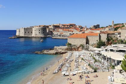Panoramic image of the Old City Dubrovnik, taken from outside the walls in 2017.