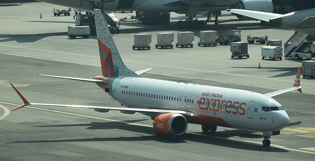 Air India Express Boeing 737-8 MAX on the runway.