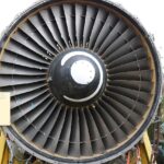 Close up shot of CF6 Jet Engine