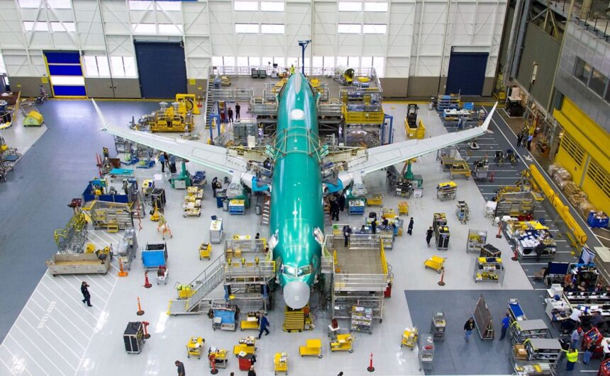 Boeing 737 MAX under final assembly at Boeing's Renton, Washington