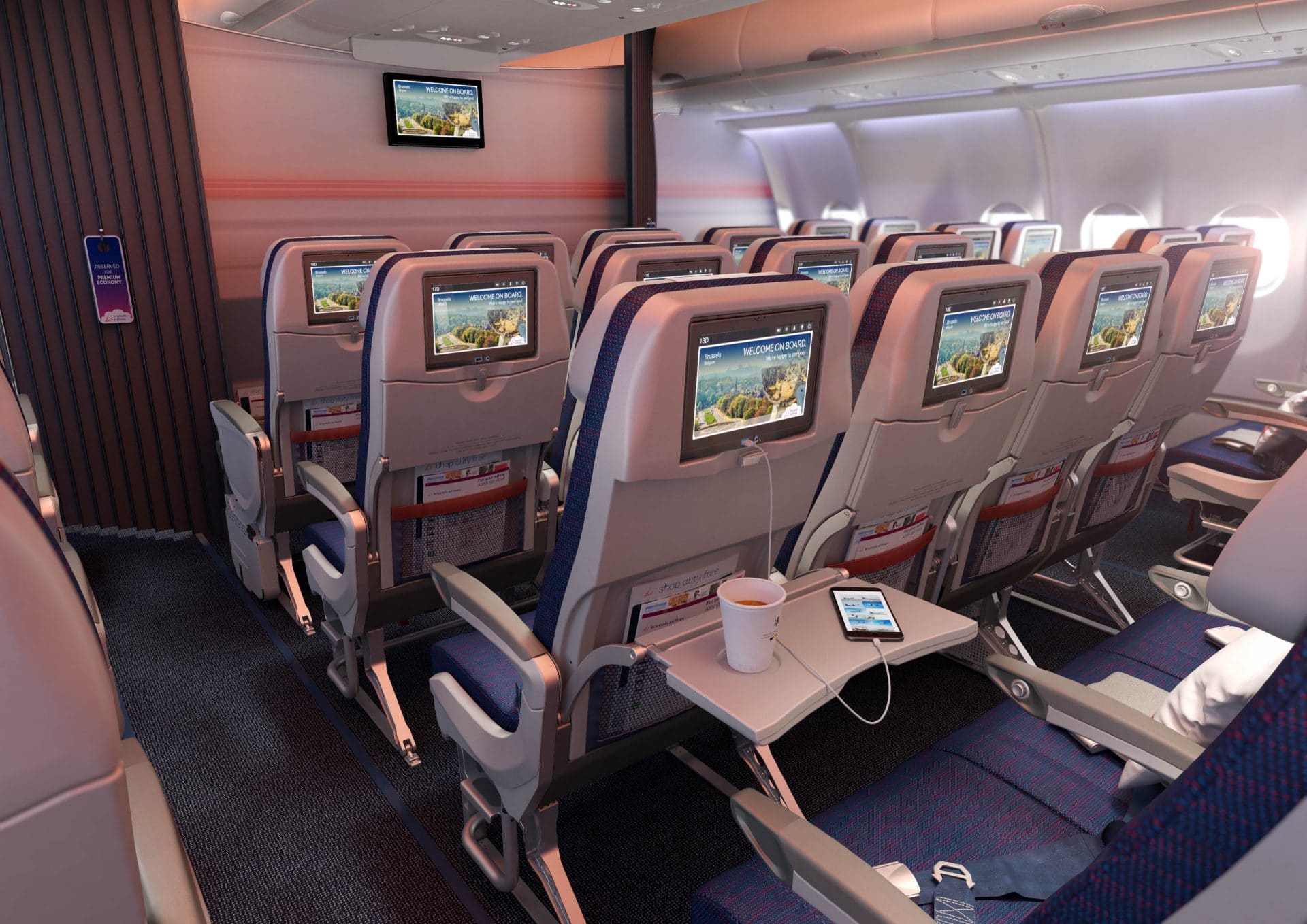 Upgraded Premium Economy class 