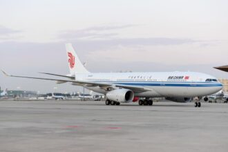 An Air China Airbus A330 on a runway