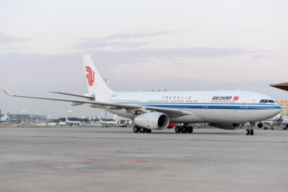 An Air China Airbus A330 on a runway