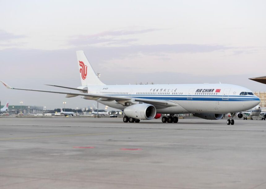 An Air China Airbus A330 on a runway