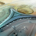 Birdseye view of Kuwait International Airport.