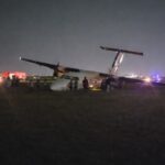 Safarilink Aviation aircraft crash-landing at Wilson Airport.