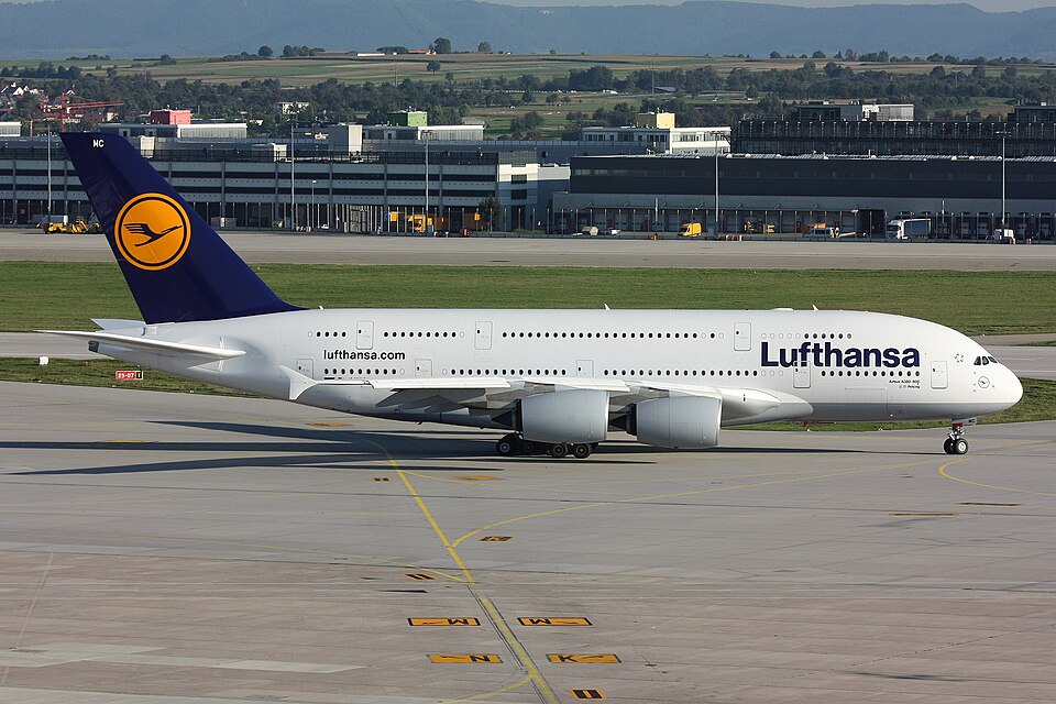 Lufthansa A380 on runway, 21st of September 2010.