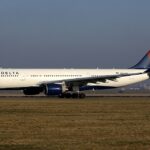 Airbus A330-223, Delta Air Lines on runway at Amsterdam - Schiphol