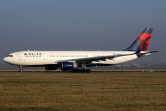 Airbus A330-223, Delta Air Lines on runway at Amsterdam - Schiphol