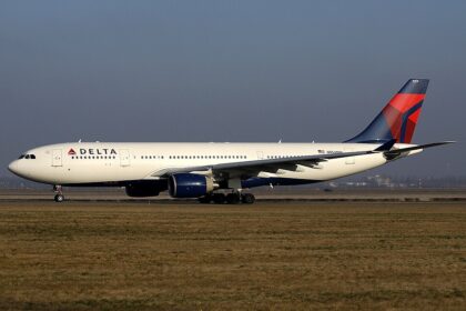 Airbus A330-223, Delta Air Lines on runway at Amsterdam - Schiphol
