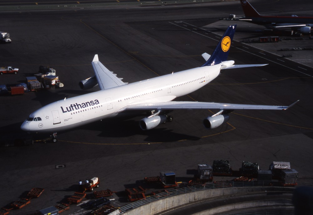 This image depicts an aircraft at the airport