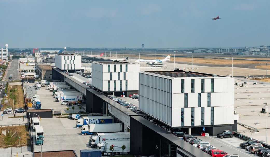 Aerial view of the cargo area of Brussels Airport