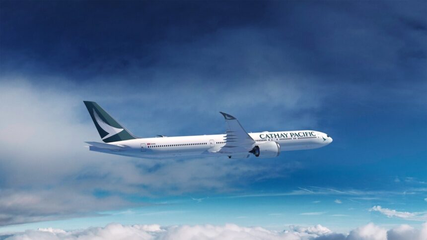 Cathay Pacific Boeing 777-9 mid air