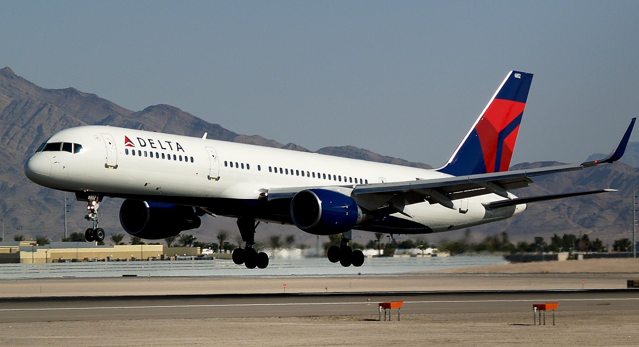Delta Airlines, Boeing 757 aircraft takingoff.