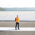 Matt Clarke and the upgraded runway at Wellington Airport