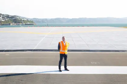 Matt Clarke and the upgraded runway at Wellington Airport