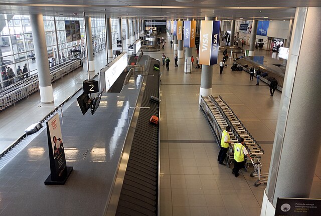 Baggage claim hall at El Dorado Airport