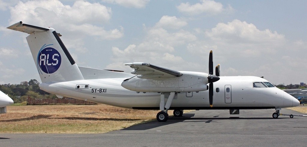Wilson Airport plane crash, registered 5Y-BXI, on the tarmac.