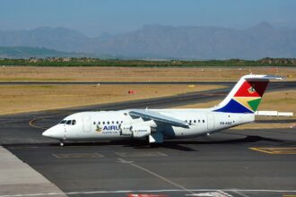 Airlink flight on runway