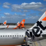 Tail end of Jetstar aircraft