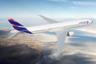 LATAM Airlines Boeing 777 in the sky