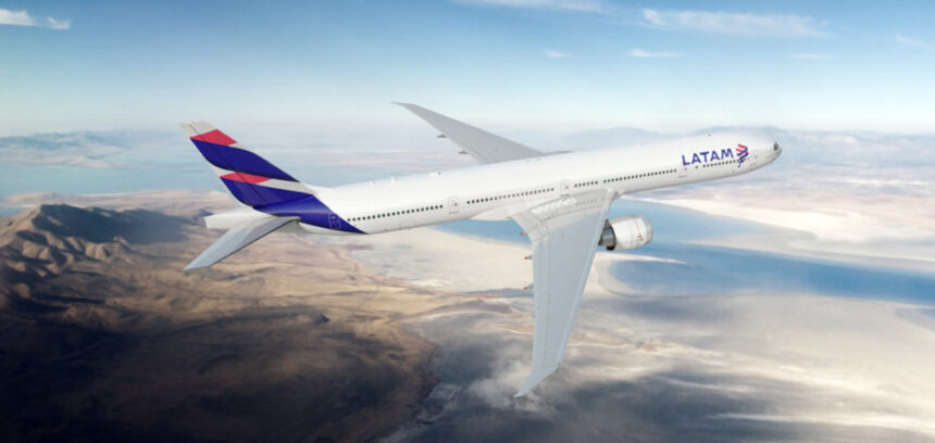 LATAM Airlines Boeing 777 in the sky