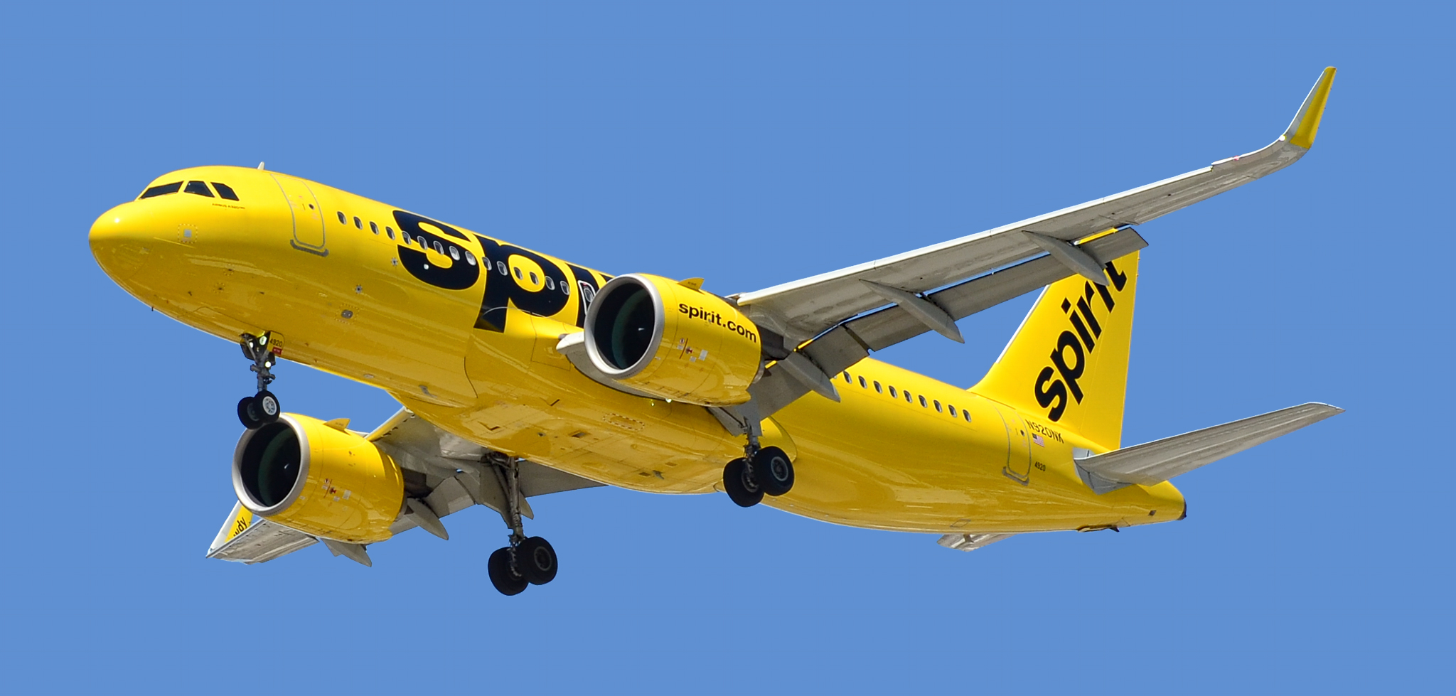 Spirit Airlines A320 neo in flight 